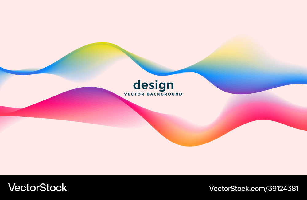 Two dynamic flowing waves in colorful style vector image