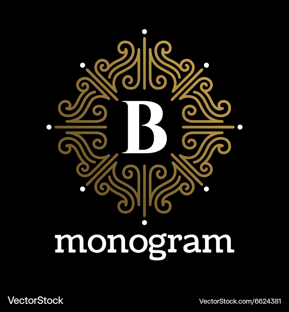 Vintage monogram frame template Royalty Free Vector Image