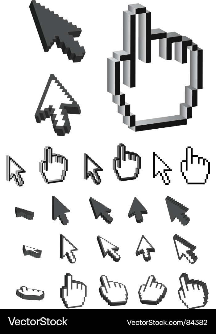 3D Cursor Pointer Icon vector image