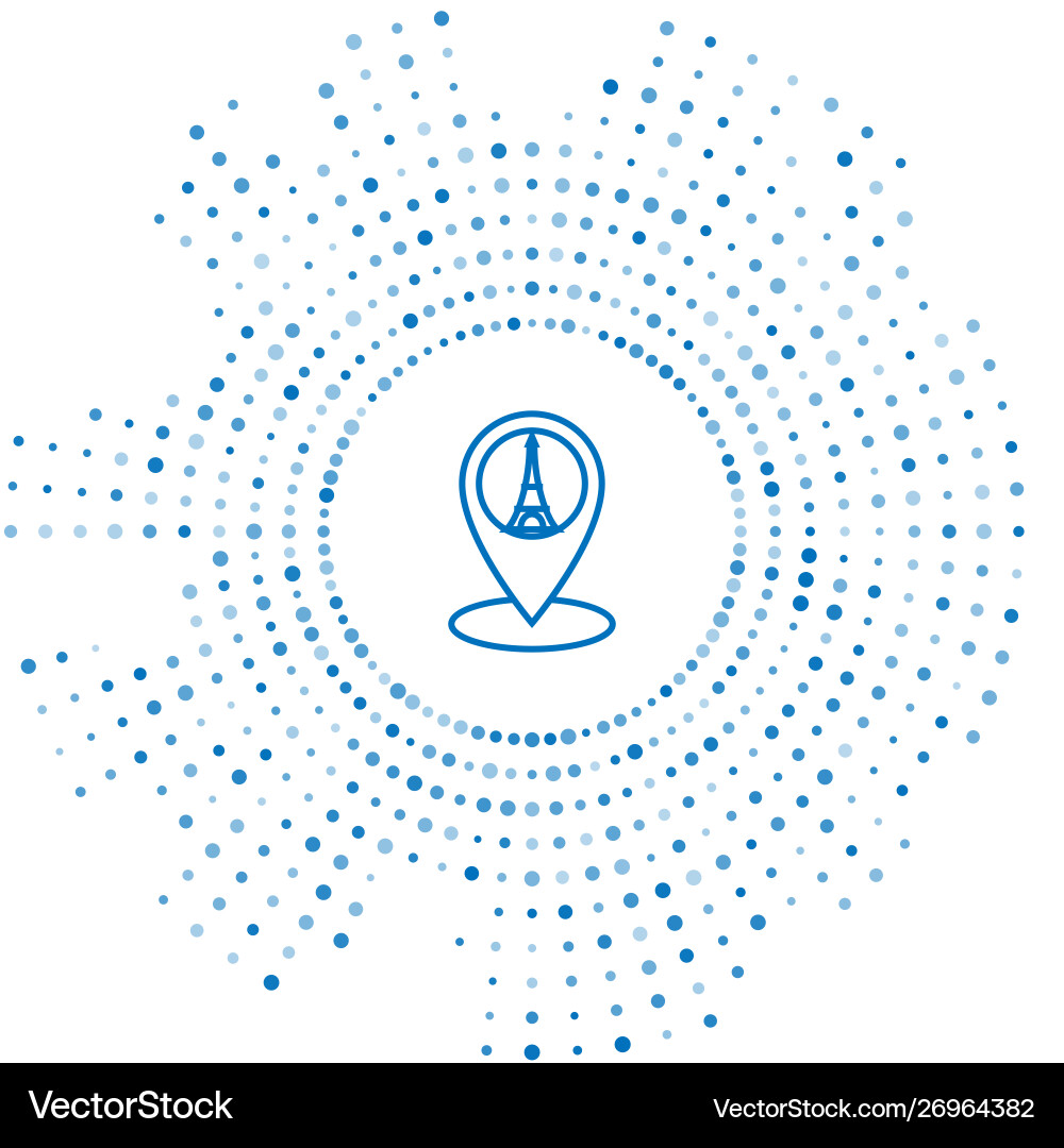 Blue line map pointer with eiffel tower icon Blue line map pointer with eiffel tower icon vector image