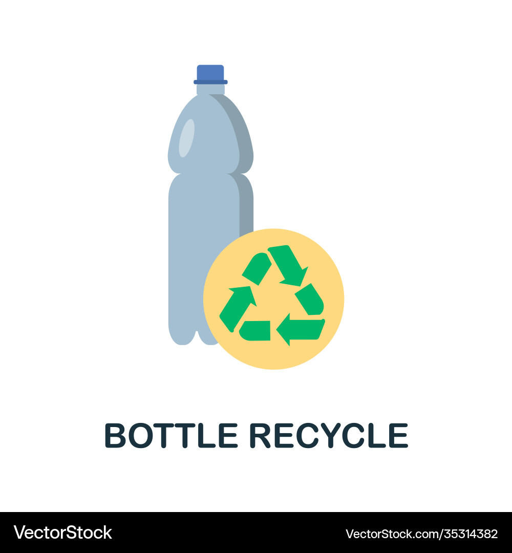 Bottle recycle flat icon simple element from save vector image