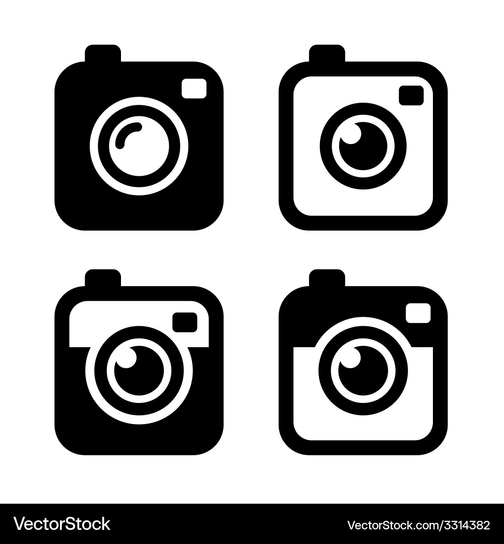 Camera Icon Set - Retro Style vector image
