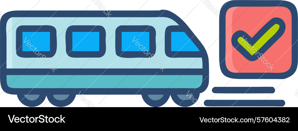 Checked train route public transit validation Vector Image