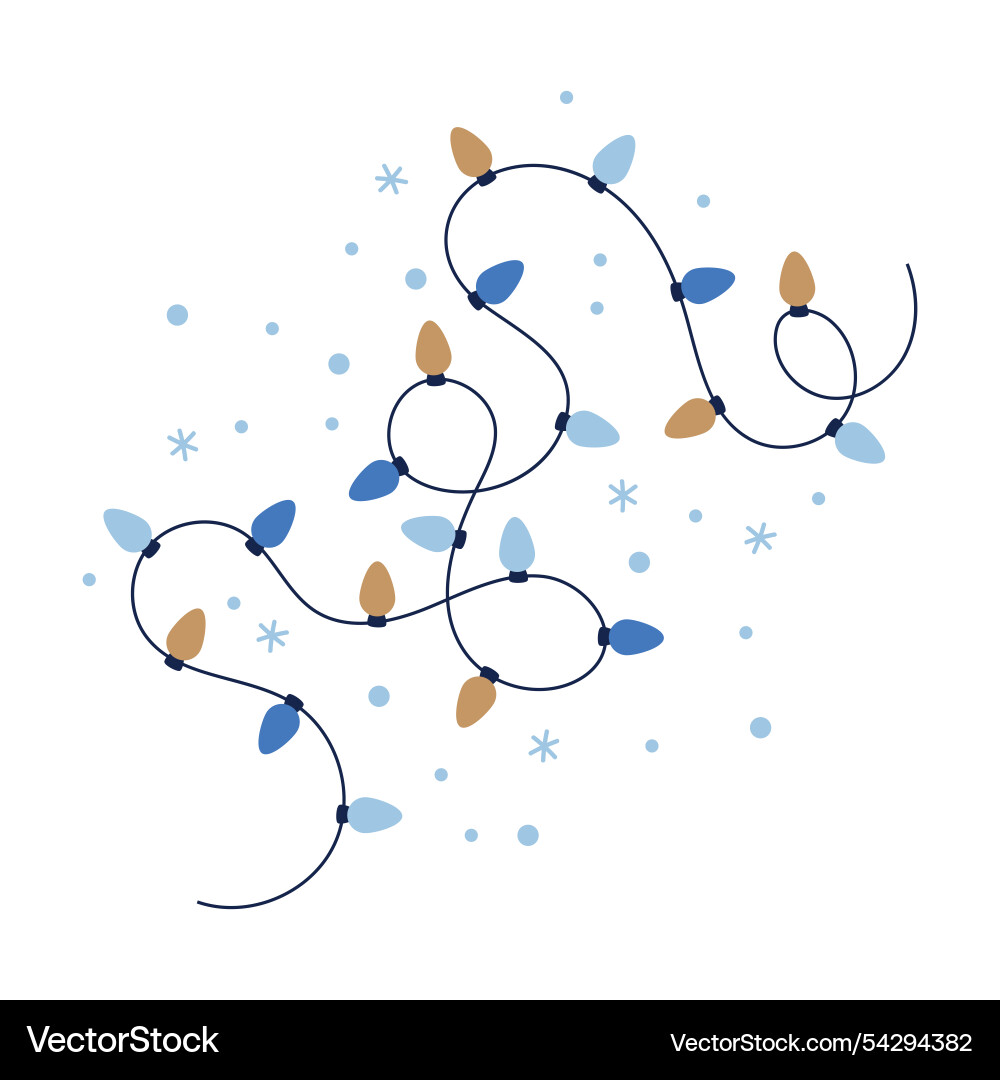 Christmas lights garland elegant minimalist style Christmas lights garland elegant minimalist style vector image