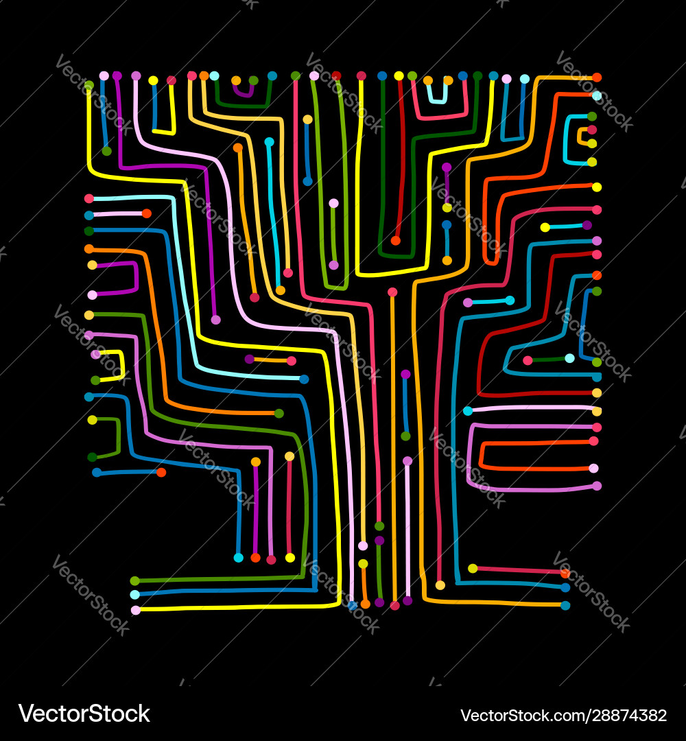 Computer circuit board tree shape design Computer circuit board tree shape design vector image