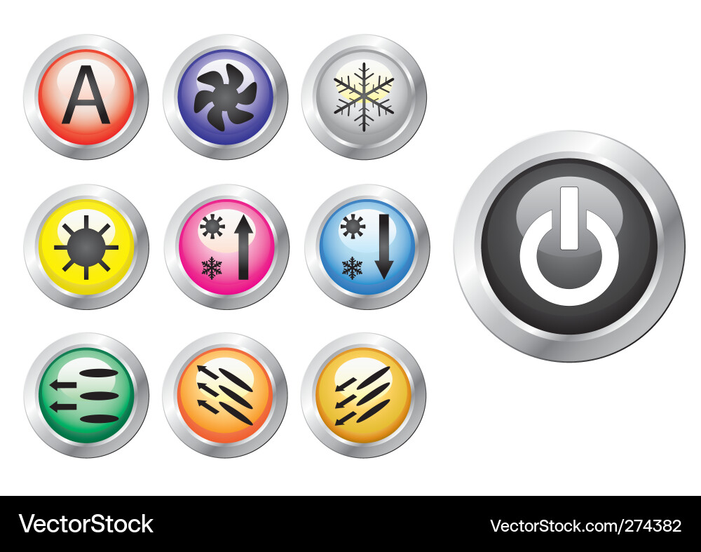 Cooling Button Icons Vector Image