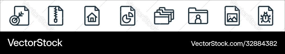 Dokumenten- und Dateizeile Icons linear set Qualität Dokumenten- und Dateizeile Icons linear set Qualität vektorbild