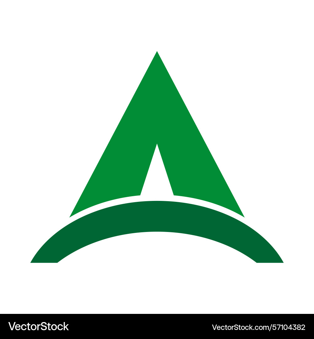 Green triangle icon abstract direction symbol Vector Image
