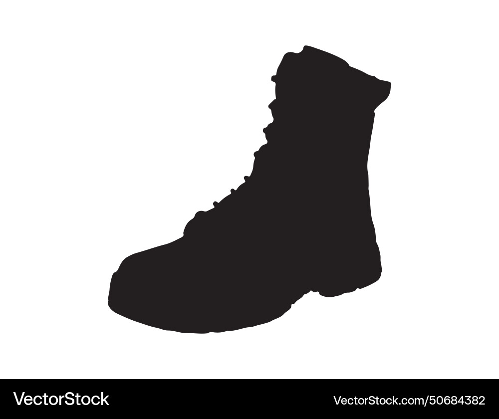 Military combat boot silhouette art Royalty Free Vector