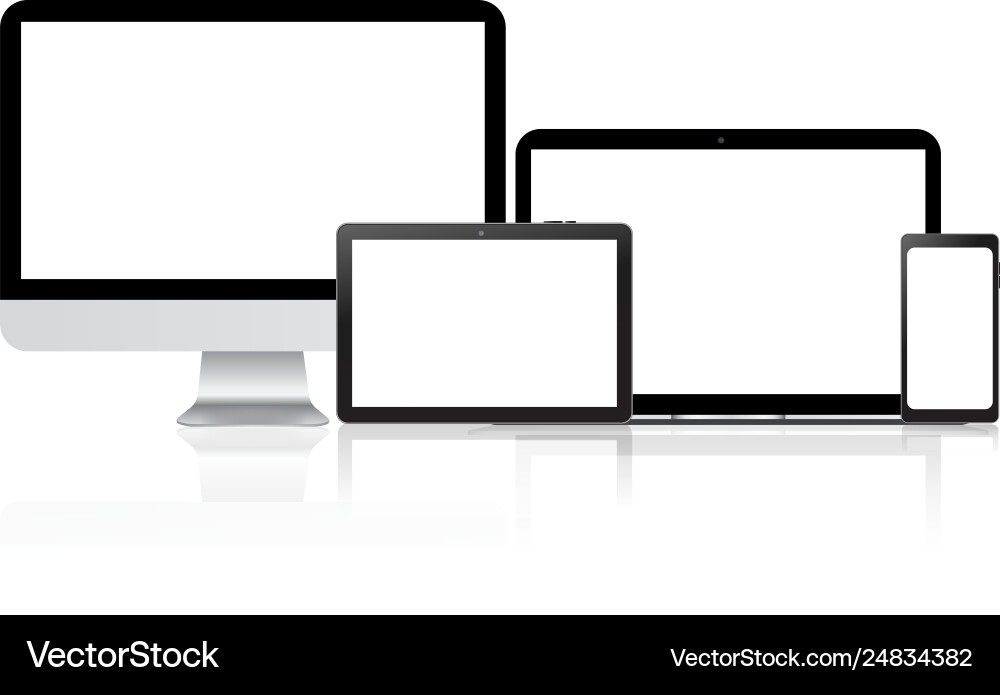 Mock up computer laptop tablet and smart Mock up computer laptop tablet and smart vector image