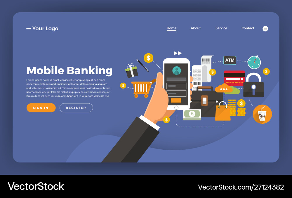 Mock-up design website flat concept Vector Image