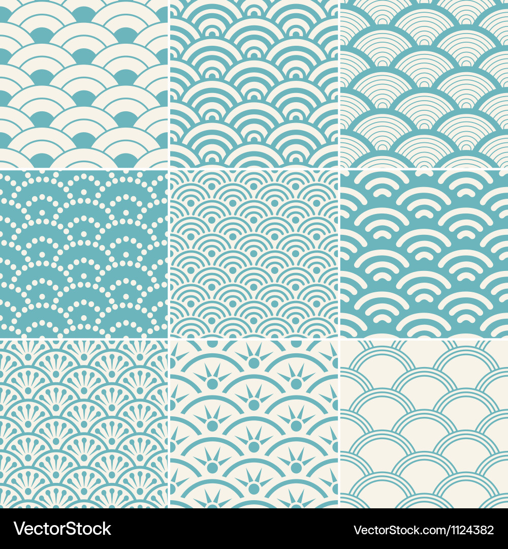 Ocean Wave Pattern - Seamless Repeat vector image