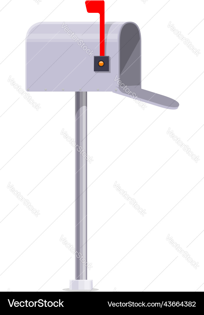 Open Mailbox with Red Flag vector image