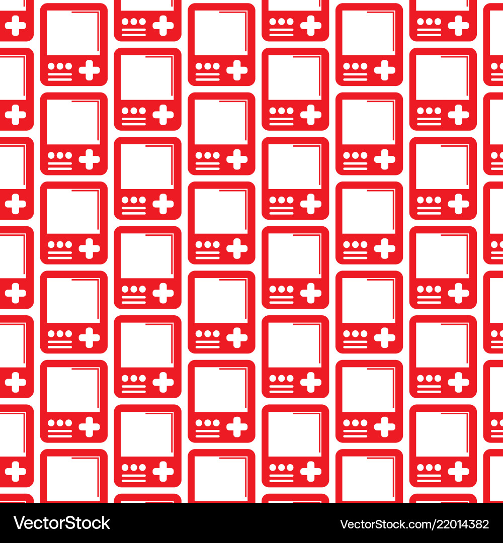 Pattern background handheld game console icon vector image
