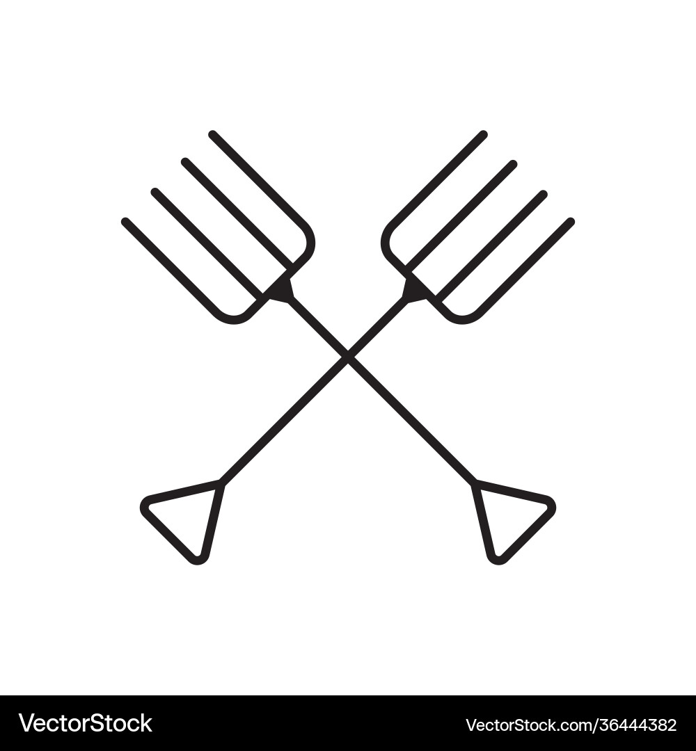 Pitchfork einfache Garten-Ikone in trendy Linie Pitchfork einfache Garten-Ikone in trendy Linie vektorbild