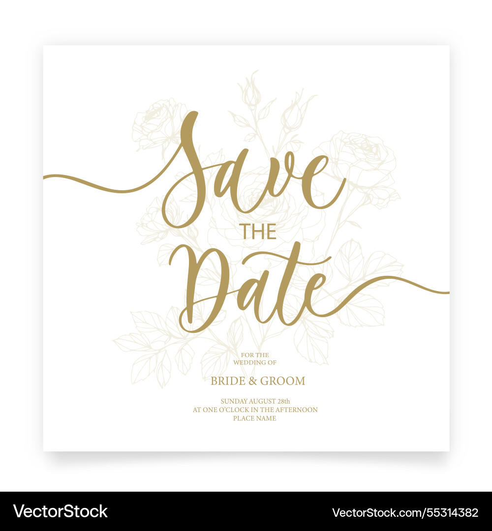 Save the date card wedding invitation template Save the date card wedding invitation template vector image