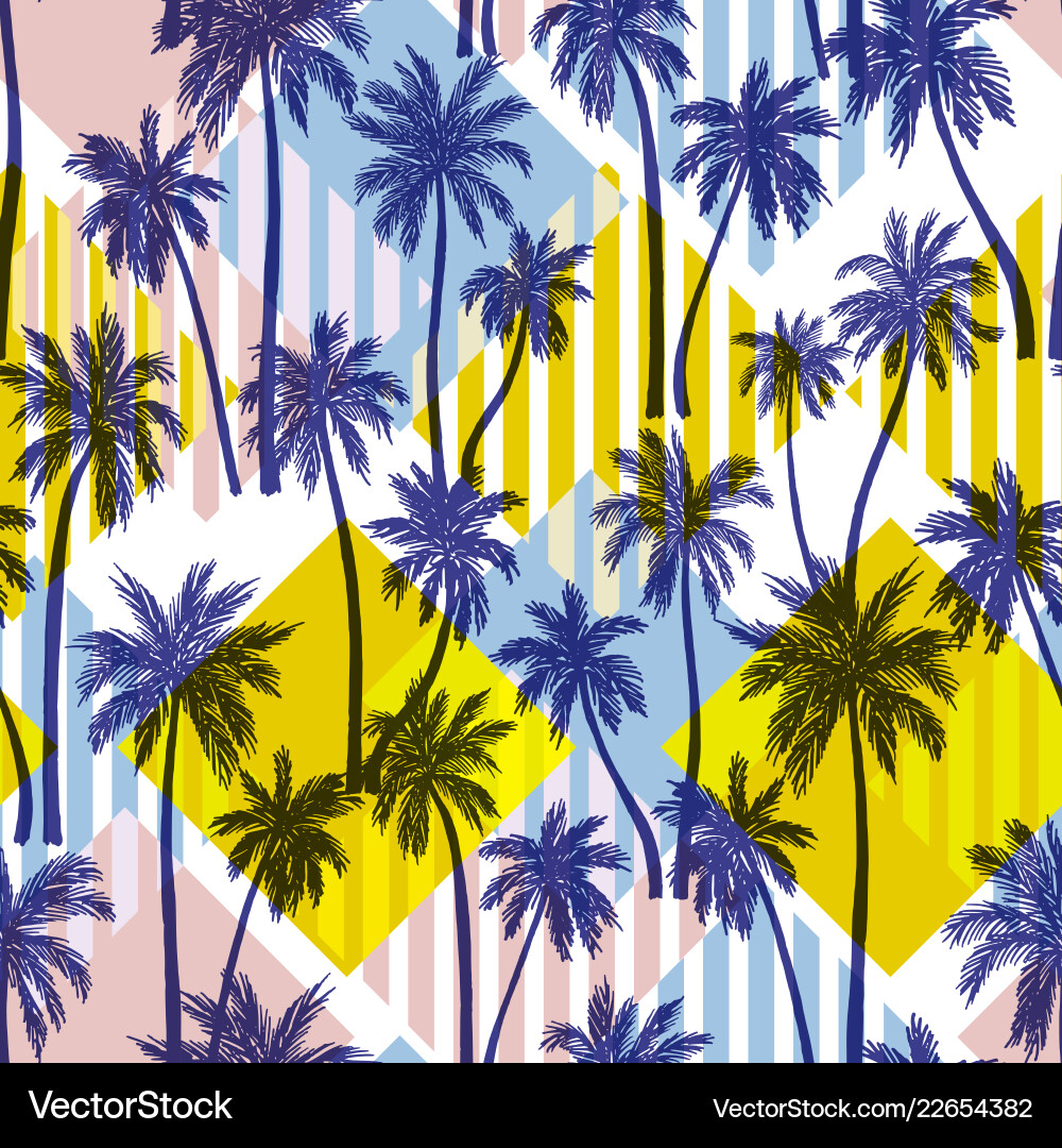 Seamless pattern with palm trees Seamless pattern with palm trees vector image