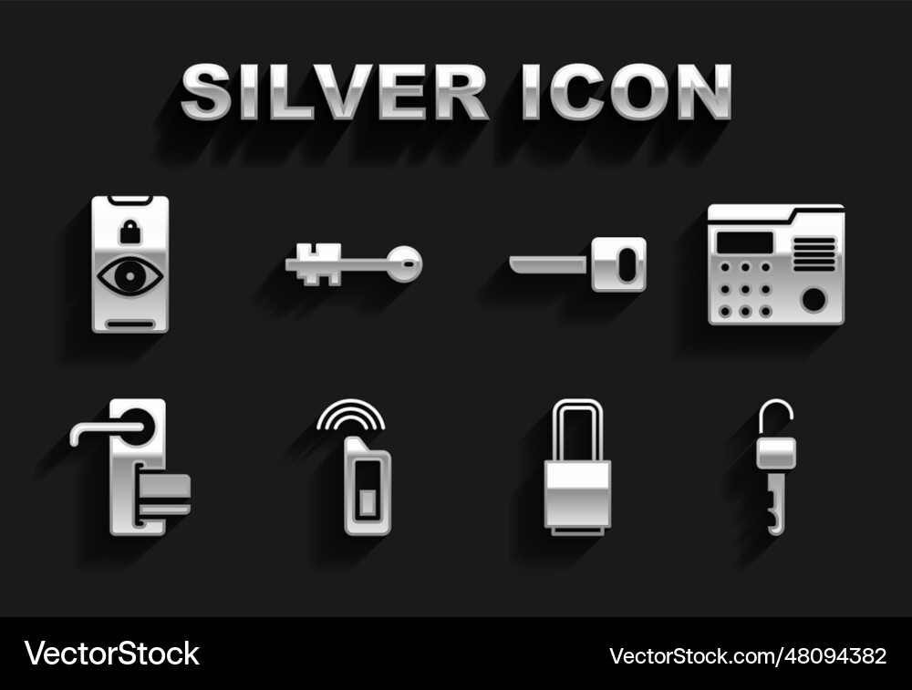 Set car key with remote house intercom system Set car key with remote house intercom system vector image