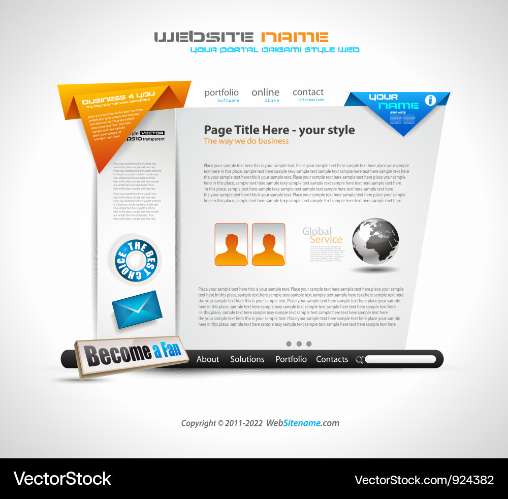 Website layout Vector Image