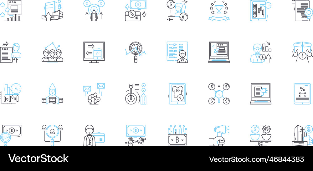 Account control linear icons set security Account control linear icons set security vector image