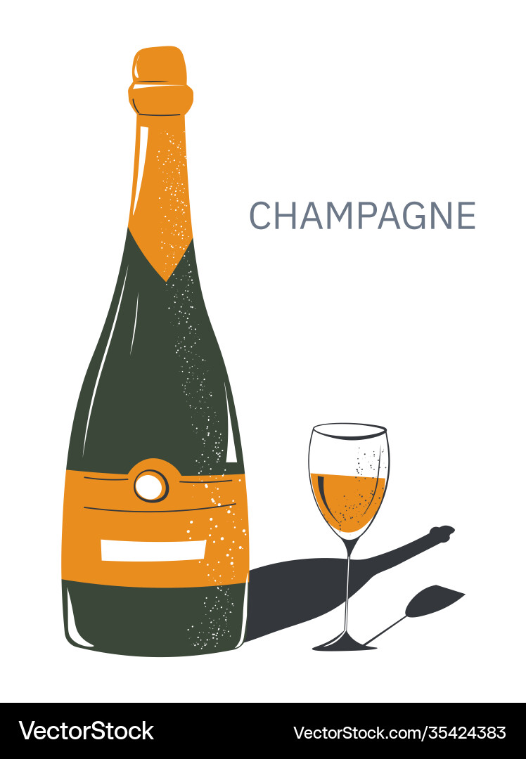 Champagner mit Blasen alkoholisches Getränk Champagner mit Blasen alkoholisches Getränk vektorbild