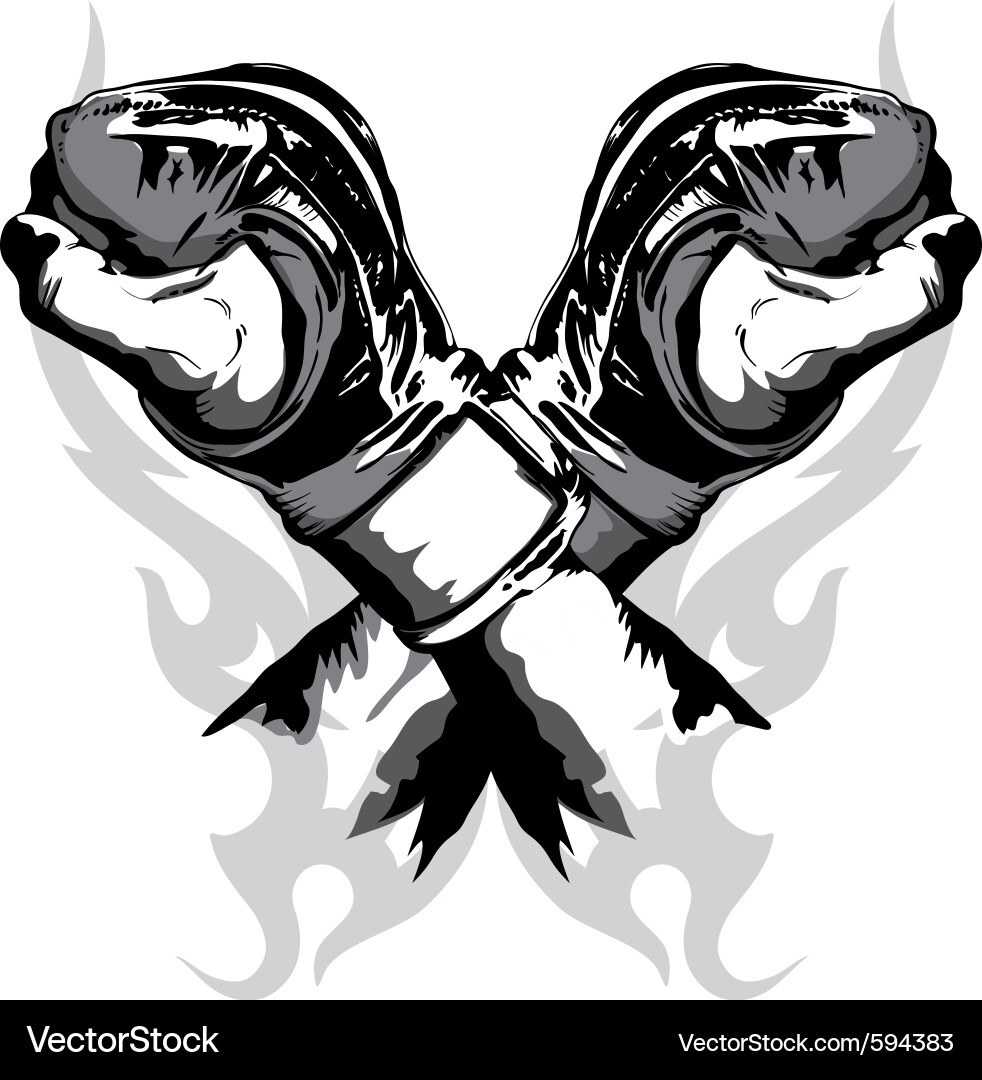 Crossed Martial Arts Gloves vector image