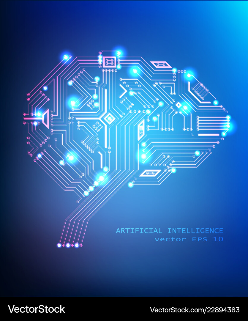 Digital Neural Network Brain vector image
