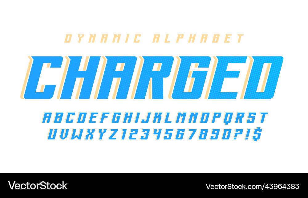Dynamic alphabet design speed moving original Dynamic alphabet design speed moving original vector image