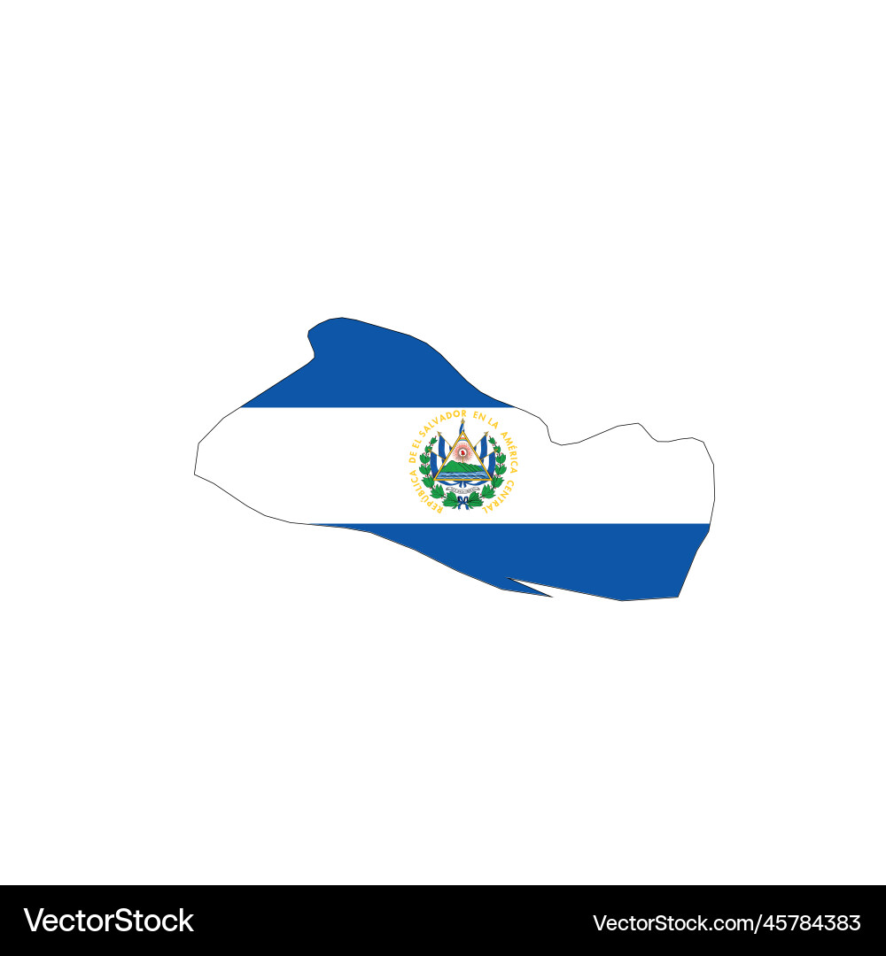 El salvador national flag in a shape of country El salvador national flag in a shape of country vector image