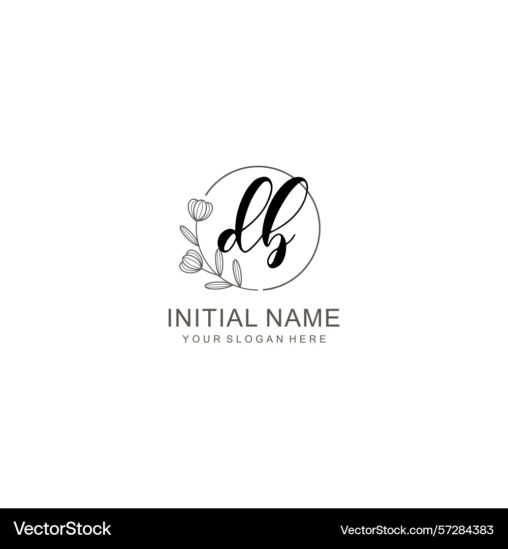 Elegant db initial logos with floral and modern Elegant db initial logos with floral and modern Vector Image