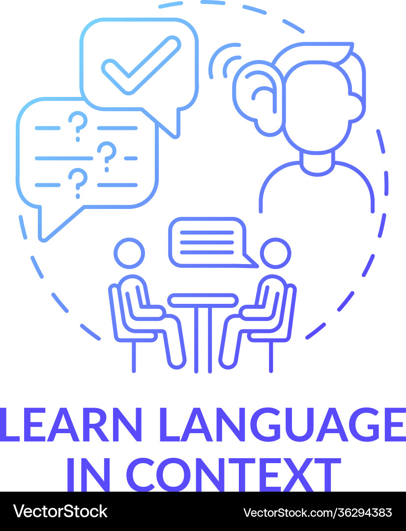 Learning language in context concept icon Learning language in context concept icon vector image