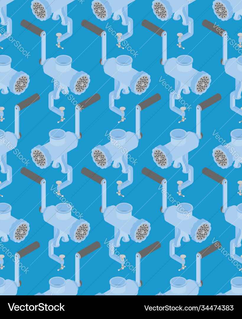 Meat grinder pattern seamless mincing machine vector image