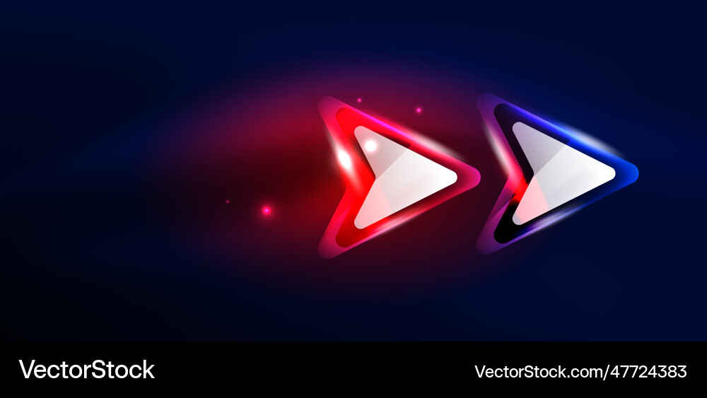 Neon speed arrow and line shapes background hi Vector Image