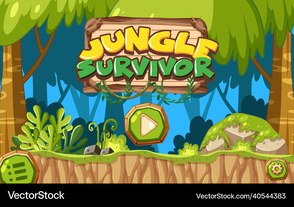 Platform game user interface design Platform game user interface design vector image
