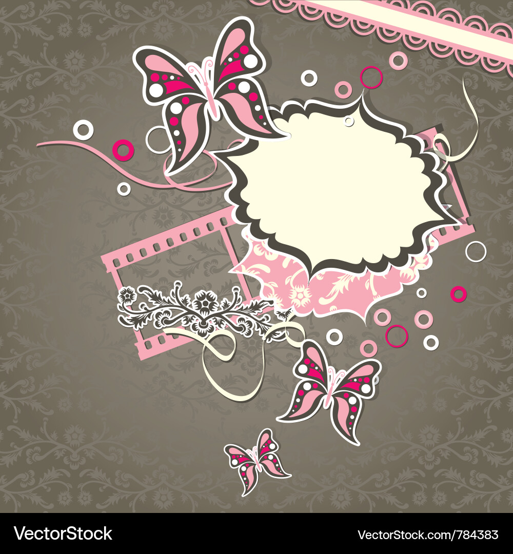 Template greeting card scrap Vector Image