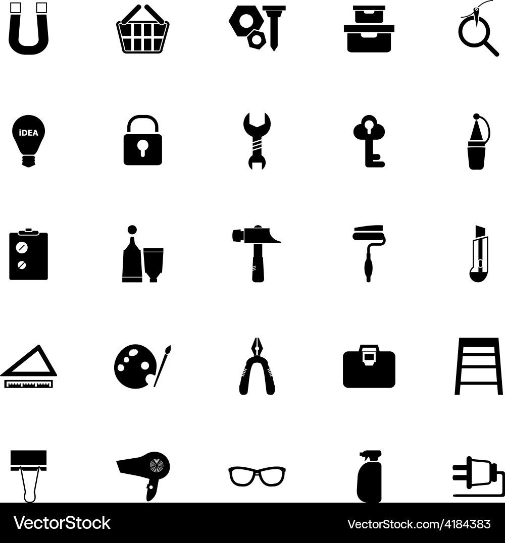 Tool Icons Set - Workshop Collection Vector Image