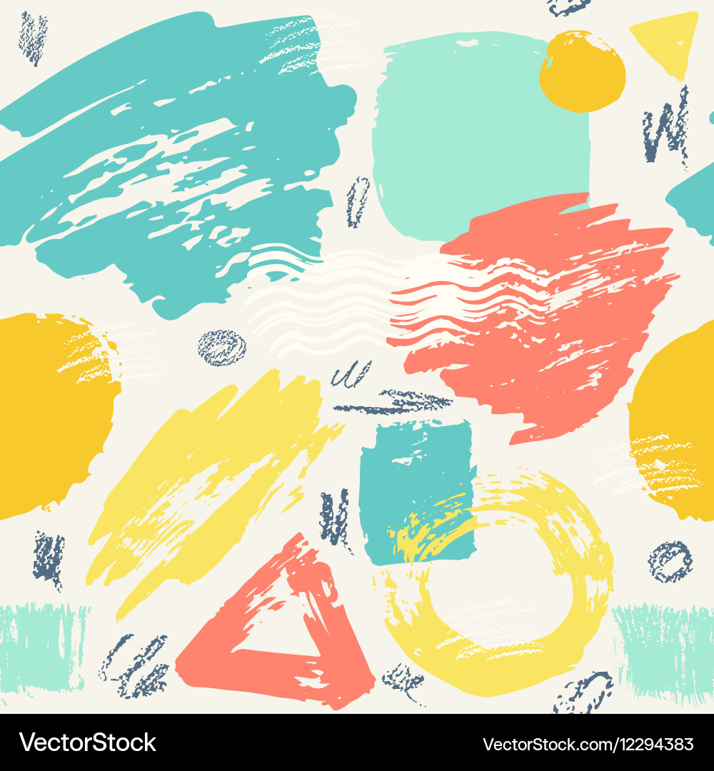 Trendy seamless pattern with brush strokes Vector Image