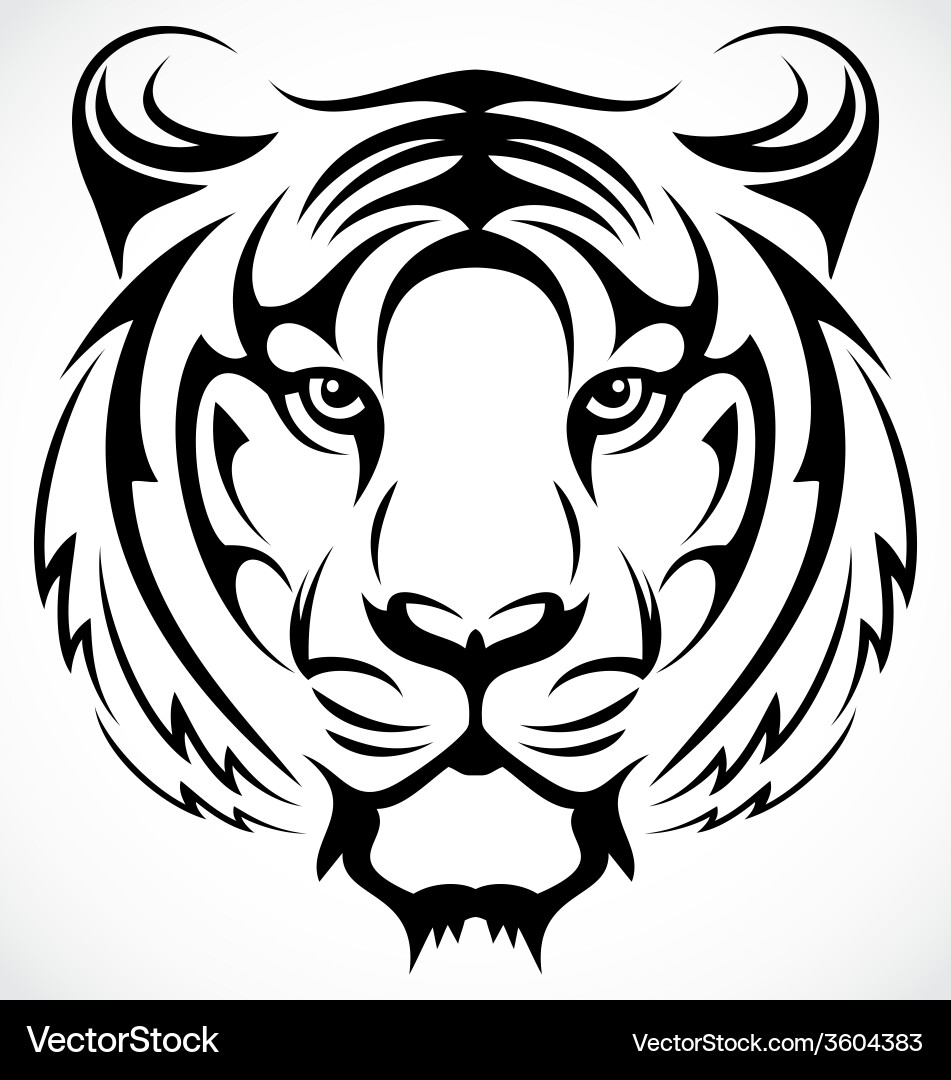 Tribal tiger head vector image