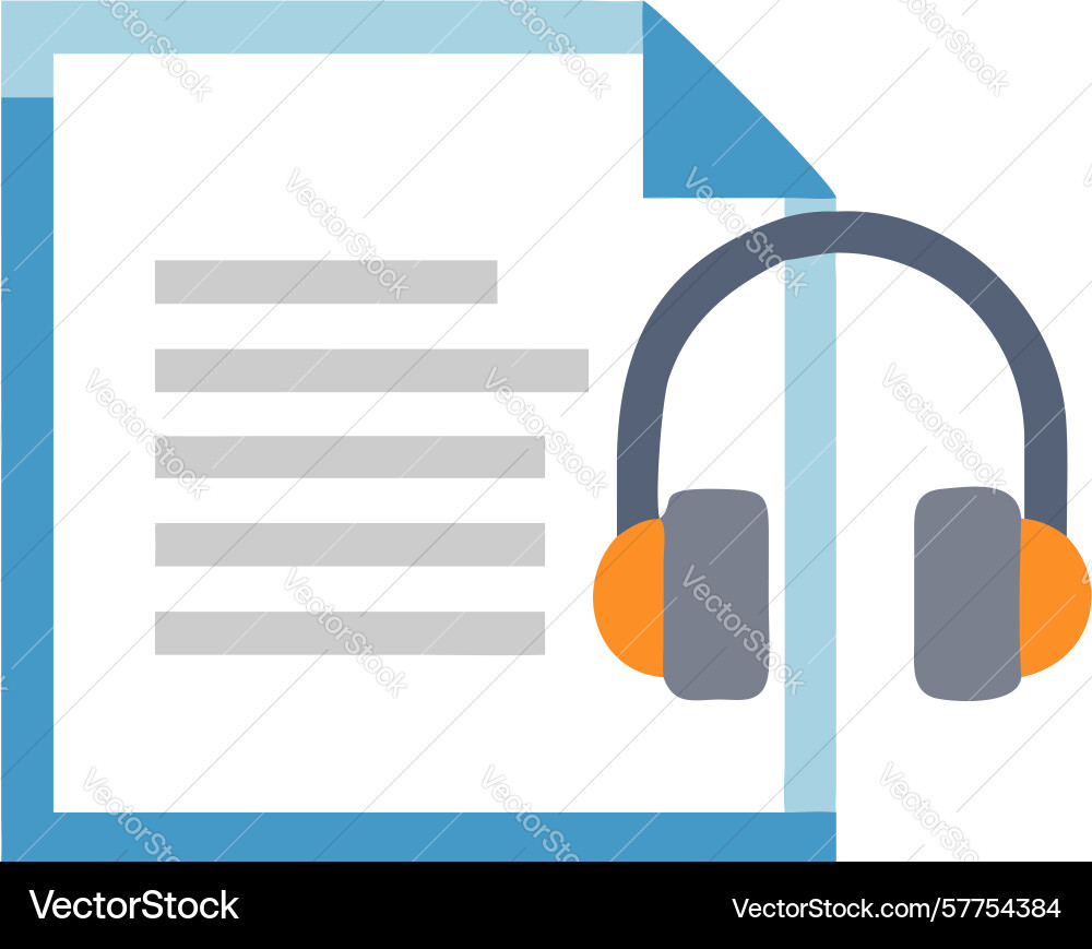 Audio document icon transcripts listening vector image