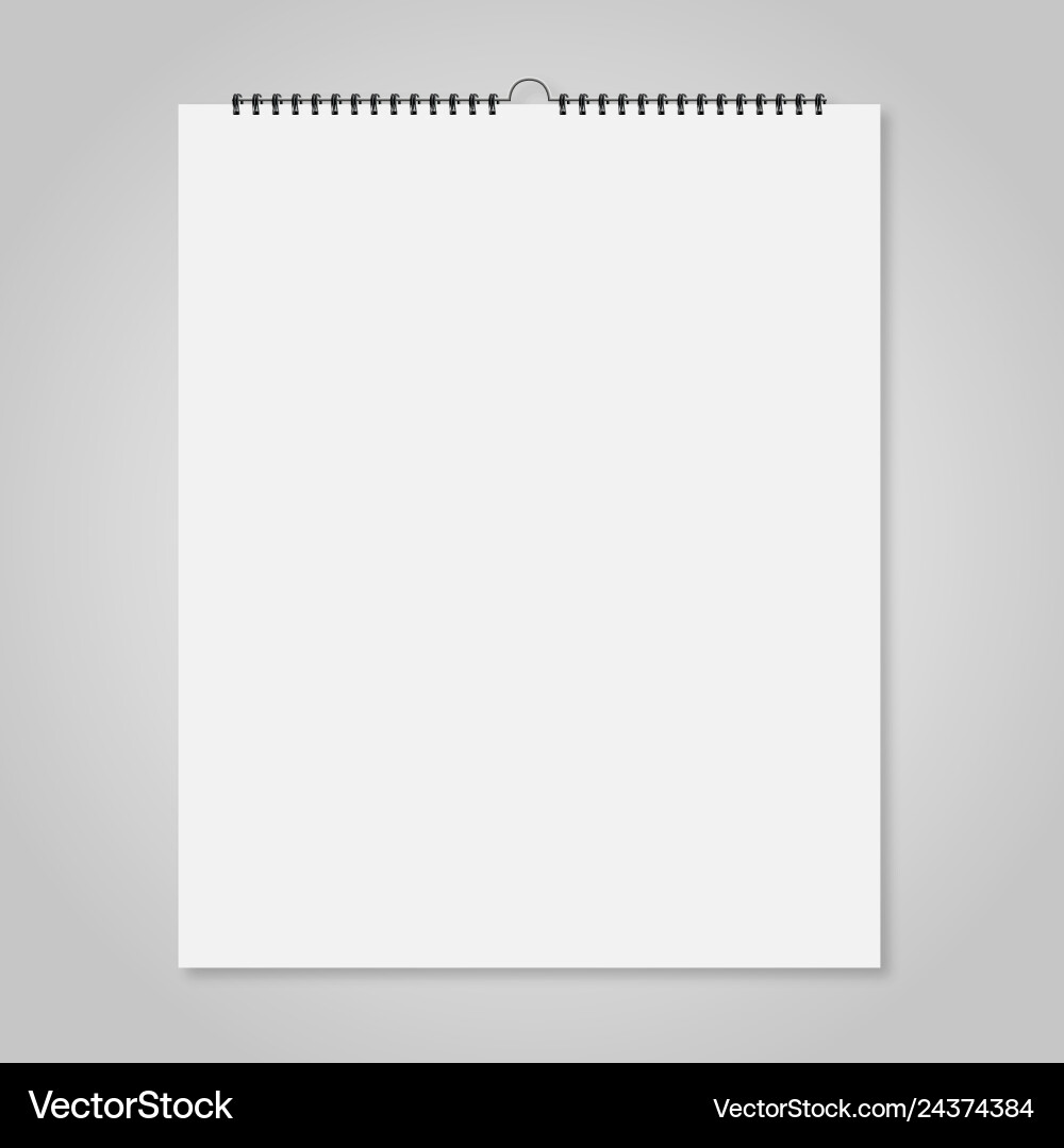 Blank wall calendar mockup style card for your Vector Image