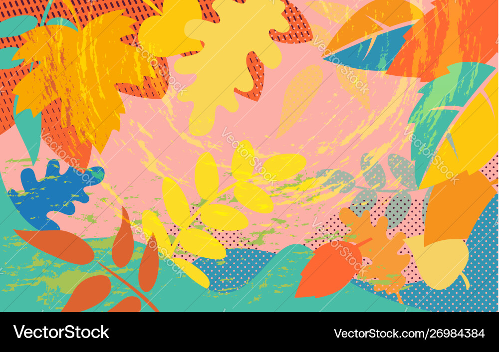 Bright abstract pattern with colorful autumn tree Bright abstract pattern with colorful autumn tree vector image