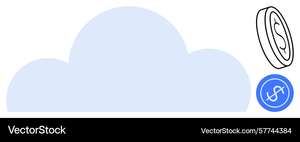Cloud computing with currency icons highlighting Cloud computing with currency icons highlighting vector image