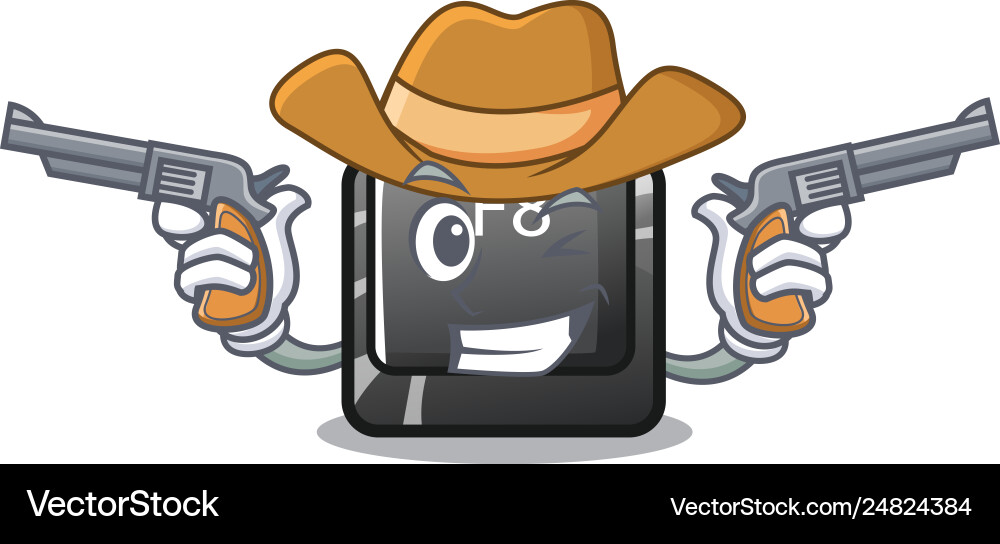 Cowboy button f8 in shape character vector image