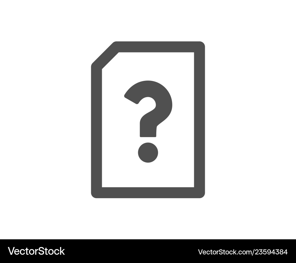Document with Question Mark Icon vector image