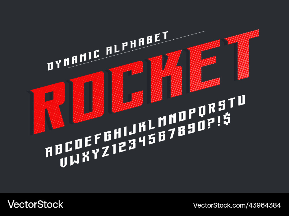 Dynamic alphabet design speed moving original Dynamic alphabet design speed moving original vector image