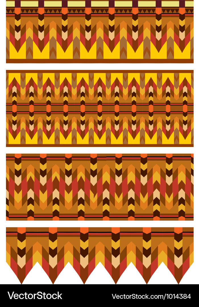 Ethnic pattern stripe set Vector Image