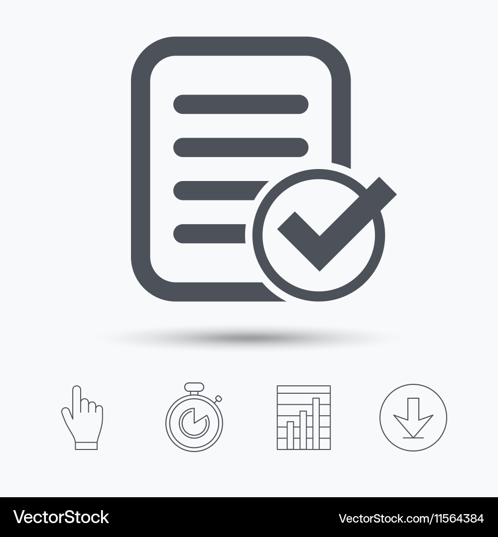 File selected icon document page with check Vector Image