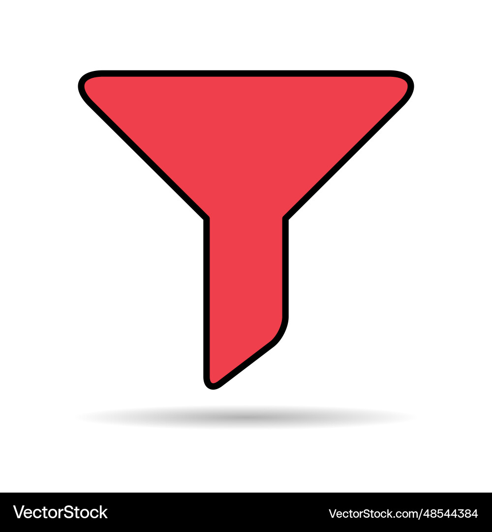 Filter button web shape shadow icon filtering Filter button web shape shadow icon filtering vector image