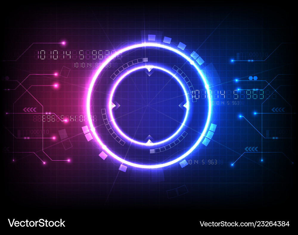 Futuristic Tech Grid - Light & Color Vector Image