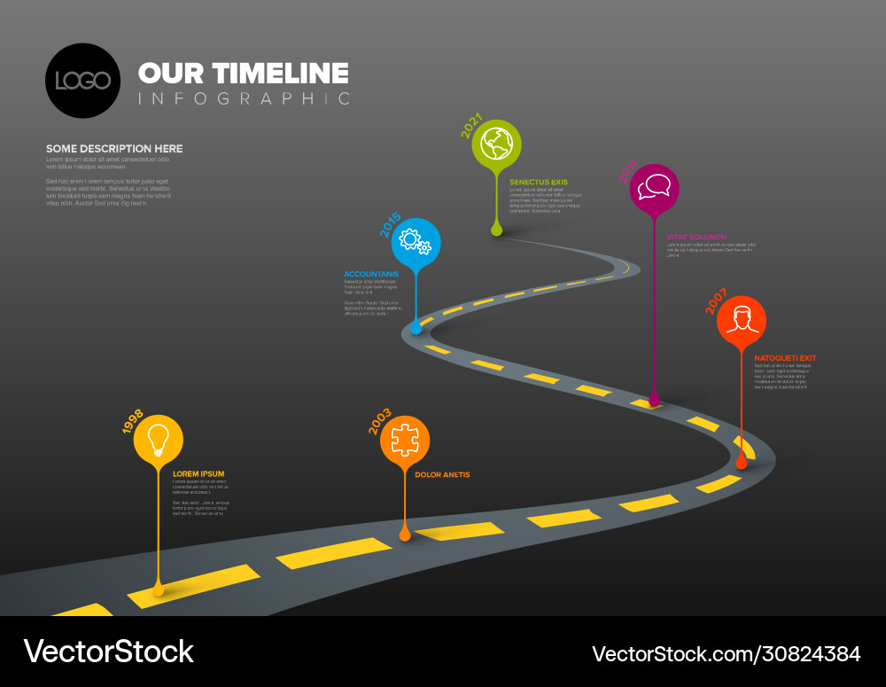 Infographic timeline template with pointers Infographic timeline template with pointers vector image